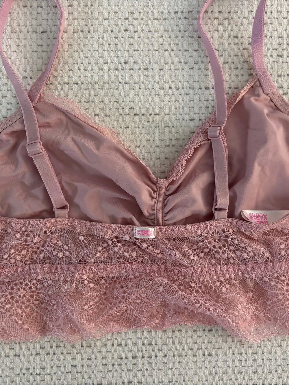 PINK Victoria’s Secret Lace Bralette - Dusty Rose, Medium - Picture 3 of 7